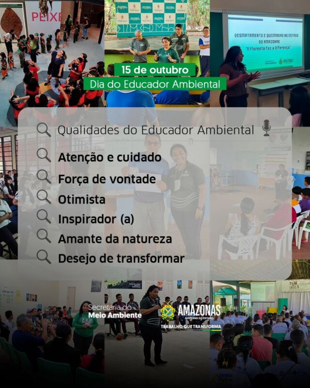 Todo educador ambiental tem ao menos uma qualidade em comum: a força para transformar o mundo! 💪

A Sema parabeniza todos aqueles que ensinam, com cuidado e afeto, a importância da conservação dos nossos ecossistemas, e seu valor para o futuro da humanidade. 👏

Feliz dia do educador ambiental! 🥳

#SemaAmazonas #GovernoDoAmazonas #GovAm #MeioAmbienteAm #EducadorAmbiental #DiaDoEducadorAmbiental